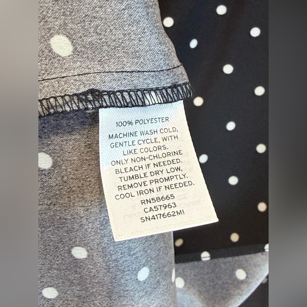 NWOT - Something Navy Rouched Midi Slip Skirt Black w. White Polka Dot - Size S - Picture 11 of 11